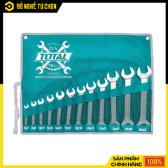 Bộ Cờ Lê Hai Đầu Miệng Total THT1023121 12 Chi Tiết 6-32mm, Thép Cr-V Bền Bỉ, Đa Năng Cho Thợ Cơ Khí | Hàng Chính Hãng, Có VAT