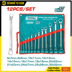 Bộ Cờ Lê Hai Đầu Vòng 12 Chi Tiết Total THT1024121 – Đa Kích Thước, Chắc Chắn, Chuyên Dụng Cơ Khí | Hàng Chính Hãng, Có VAT