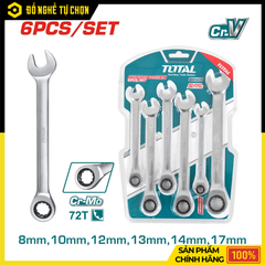 Bộ 6 Cờ Lê Miệng Vòng 2 Chiều Total THT102RK566 – Bền Bỉ, Tiện Dụng Cho Mọi Công Việc | Hàng Chính Hãng, Có VAT