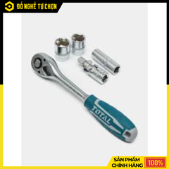 Bộ 20 Đầu Tuýp 1/2 Inch Total THT121201 Thép Cr-V Chịu Lực Cao, Kèm Tay Vặn 45 Răng Chuyên Nghiệp | Hàng Chính Hãng, Có VAT