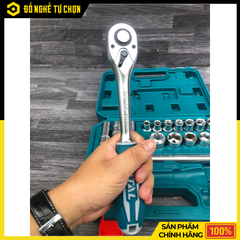 Bộ 20 Đầu Tuýp 1/2 Inch Total THT121201 Thép Cr-V Chịu Lực Cao, Kèm Tay Vặn 45 Răng Chuyên Nghiệp | Hàng Chính Hãng, Có VAT
