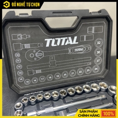 Bộ Tuýp 25 Chi Tiết Total THT121251 1/2 Inch Thép Cr-V Cao Cấp, Đầy Đủ Phụ Kiện Cho Thợ Chuyên Nghiệp | Hàng Chính Hãng, Có VAT