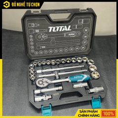Bộ Tuýp 25 Chi Tiết Total THT121251 1/2 Inch Thép Cr-V Cao Cấp, Đầy Đủ Phụ Kiện Cho Thợ Chuyên Nghiệp | Hàng Chính Hãng, Có VAT