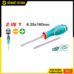 Tua Vít 2 Đầu Total THT250206 6.35x160mm – Đảo Đầu Nhanh, Thép CR-V Bền Bỉ, Đa Năng Tiện Lợi | Hàng Chính Hãng, Có VAT