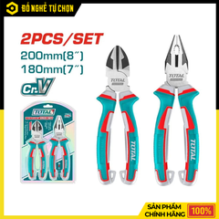 Bộ 2 Kìm Răng & Kìm Cắt Total THT2K0206 Thép CR-V Bền Bỉ, Tay Cầm Chống Trượt Êm Ái | Hàng Chính Hãng, Có VAT