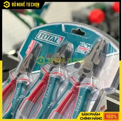 Bộ 3 Kìm TOTAL THT2K0301S - Trợ Lực 30% - Chất Liệu Thép CR-V - Hàng Chính Hãng Có VAT