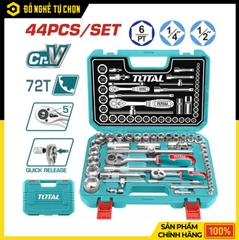 Bộ Tuýp 44 Chi Tiết Total THT421441 1/2 Inch Thép Cr-V Cao Cấp, Đầy Đủ Dụng Cụ Cho Sửa Chữa Chuyên Nghiệp | Hàng Chính Hãng, Có VAT
