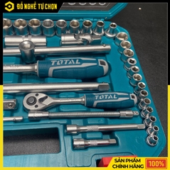 Bộ Tuýp 44 Chi Tiết Total THT421441 1/2 Inch Thép Cr-V Cao Cấp, Đầy Đủ Dụng Cụ Cho Sửa Chữa Chuyên Nghiệp | Hàng Chính Hãng, Có VAT