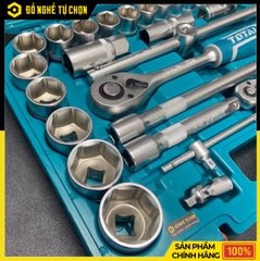 Bộ Tuýp 44 Chi Tiết Total THT421441 1/2 Inch Thép Cr-V Cao Cấp, Đầy Đủ Dụng Cụ Cho Sửa Chữa Chuyên Nghiệp | Hàng Chính Hãng, Có VAT