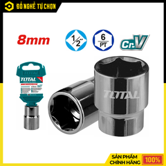 Đầu Tuýp 6 Góc 1/2” Total THTST12081 8mm Vặn Siết Chắc Chắn, Bền Bỉ Cho Thợ Chuyên Nghiệp | Hàng Chính Hãng, Có VAT