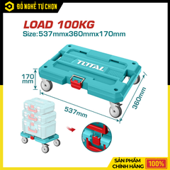 Xe Đẩy 4 Bánh Total THTWB61001 Kết Nối Thùng Đồ Nghề SUPER | Hàng Chính Hãng, Có VAT