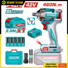 Máy siết buloong không chổi than dùng pin 42V Total TIWLI42461
