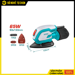 Máy Chà Nhám 65W Total TMS6505 93x133mm Gọn Nhẹ Hiệu Quả | Hàng Chính Hãng, Có VAT