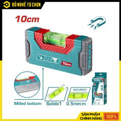 Thước Thủy 10cm Total TMT205101 – Mini Từ Tính, Chính Xác 0.5mm/m, Nhỏ Gọn Tiện Lợi | Hàng Chính Hãng, Có VAT