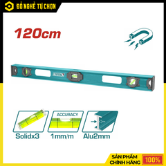 Thước Thủy Từ Tính 1200mm Total TMT212026 – Nhôm Dày 2mm, Có Nam Châm Hút Chính Xác Cao | Hàng Chính Hãng, Có VAT