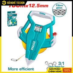 Thước Dây Sợi Thủy Tinh Total TMTF131006 – 100m x 12.5mm – Hệ Mét & Inch – Hàng Chính Hãng Có VAT