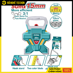 Thước Dây Sợi Thủy Tinh 50m x 15mm Total TMTF18506 Bền Bỉ Chính Xác | Hàng Chính Hãng, Có VAT