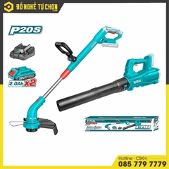 Bộ máy cắt cỏ TGTLI20018 và máy thổi bụi TABLI20323 dùng pin Lithium-ion 20V- Hiệu Total TOSLI23024