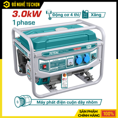 MÁY PHÁT ĐIỆN DÙNG XĂNG TOTAL TP130005 – 3KW, KHỞI ĐỘNG GIẬT NỔ, BỀN BỈ – TIẾT KIỆM NHIÊN LIỆU