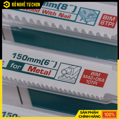 Bộ Lưỡi Cưa Kiếm Total TRSB1001 – 10 Lưỡi Bi-Metal – Cắt Gỗ Có Đinh & Kim Loại – Hàng Chính Hãng Có VAT