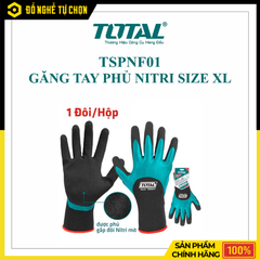 Găng Tay Phủ Nitrile Chống Dầu Total TSPNF01 Size XL – Bám Chắc, An Toàn Khi Làm Việc | Hàng Chính Hãng, Có VAT