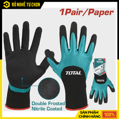 Găng Tay Phủ Nitrile Chống Dầu Total TSPNF01 Size XL – Bám Chắc, An Toàn Khi Làm Việc | Hàng Chính Hãng, Có VAT