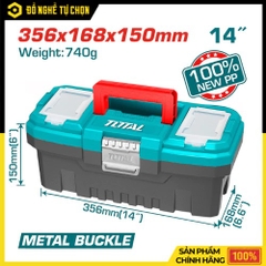 Hộp Đựng Dụng Cụ Đa Năng Nhựa PP Có Khóa Kim Loại Hiệu Total TPBX0142 – Gọn Nhẹ, Bền Bỉ, Tiện Lợi Hàng Chính Hãng, Có VAT