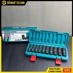 Bộ 10 Đầu Tuýp Dài 1/2 Inch Total THKISD12102L Thép CR-MO Cao Cấp, Chịu Lực Mạnh, Chuyên Dụng Cho Gara & Cơ Khí | Hàng Chính Hãng, Có VAT