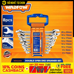 Bộ 8 Cờ Lê 2 Đầu Miệng WadFow WDS2208 6-22mm | Hàng Chính Hãng, Có VAT