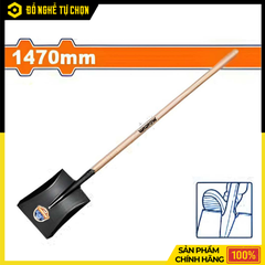 Xẻng Vuông Cán Gỗ Wadfow WSE2317 Dài 1470mm – Đào Xúc Nhẹ Tay, Bền Chắc | Hàng Chính Hãng, Có VAT