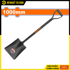 Xẻng Vuông Cán Kim Loại Wadfow WSE3314 Dài 1000mm – Đào Xúc Bền Bỉ, Chắc Chắn | Hàng Chính Hãng, Có VAT