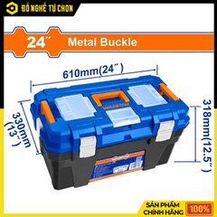 Hộp Đựng Dụng Cụ Nhựa 24 Inch Khóa Kim Loại Wadfow WTB3324 – Bền Chắc, Chứa Nhiều | Hàng Chính Hãng, Có VAT