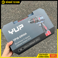 Máy Khoan Pin 10mm YUP YP16-DR10A – 3 Chức Năng Khoan/Vít/Búa, Lực Siết 50Nm, Đa Năng Mạnh Mẽ | Hàng Chính Hãng, Có VAT