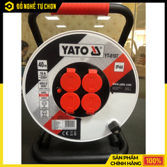 Ổ Cắm Quay Tay Kiểu Rulo Yato YT-8108 Dây 50m Công Suất 16A, Chống Quá Tải, Chuẩn IP44 | Hàng Chính Hãng, Có VAT