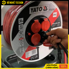 Ổ Cắm Quay Tay Kiểu Rulo Yato YT-8108 Dây 50m Công Suất 16A, Chống Quá Tải, Chuẩn IP44 | Hàng Chính Hãng, Có VAT