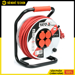 Ổ Cắm Quay Tay Kiểu Rulo Yato YT-8108 Dây 50m Công Suất 16A, Chống Quá Tải, Chuẩn IP44 | Hàng Chính Hãng, Có VAT