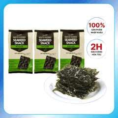 Rong Biển Nướng Tẩm Hanami Vị Wasabi Hàn Quốc (Lốc 3 Gói/ 12g)