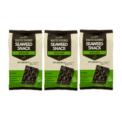 Rong Biển Nướng Tẩm Hanami Vị Wasabi Hàn Quốc (Lốc 3 Gói/ 12g)
