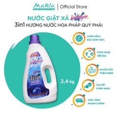 Nước giặt sạch thơm 3in1 KinKlean hương nước hoa Pháp quý phái 2.4kg