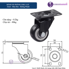 Bánh Xe Đẩy Hàng, Bánh Xe Xoay 360 Độ, Bánh Xe Chịu Tải Vừa Và Lớn BX-03