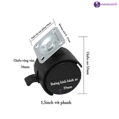 Bánh Xe Nhựa Bass Xoay BX-01