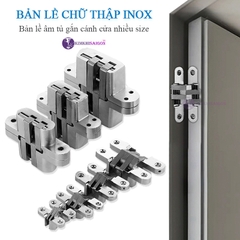 Bản Lề Chữ Thập Inox, Bản Lề Âm Tủ Gắn Cánh Cửa Tủ Nội Thất BL-04