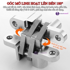 Bản Lề Chữ Thập Inox, Bản Lề Âm Tủ Gắn Cánh Cửa Tủ Nội Thất BL-04