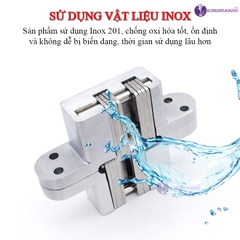 Bản Lề Chữ Thập Inox, Bản Lề Âm Tủ Gắn Cánh Cửa Tủ Nội Thất BL-04
