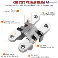 Bản Lề Chữ Thập Inox, Bản Lề Âm Tủ Gắn Cánh Cửa Tủ Nội Thất BL-04