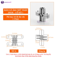 Bản Lề Chữ Thập Inox, Bản Lề Âm Tủ Gắn Cánh Cửa Tủ Nội Thất BL-04
