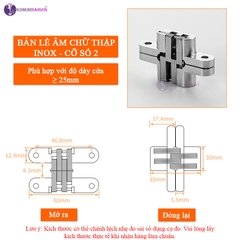 Bản Lề Chữ Thập Inox, Bản Lề Âm Tủ Gắn Cánh Cửa Tủ Nội Thất BL-04