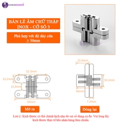 Bản Lề Chữ Thập Inox, Bản Lề Âm Tủ Gắn Cánh Cửa Tủ Nội Thất BL-04