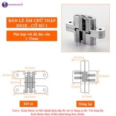 Bản Lề Chữ Thập Inox, Bản Lề Âm Tủ Gắn Cánh Cửa Tủ Nội Thất BL-04