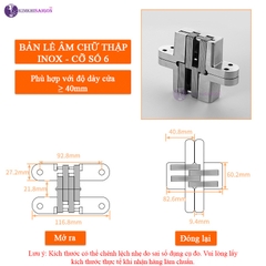 Bản Lề Chữ Thập Inox, Bản Lề Âm Tủ Gắn Cánh Cửa Tủ Nội Thất BL-04